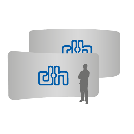 Textilwand ALU | 600er gebogen | beidseitig bedruckt