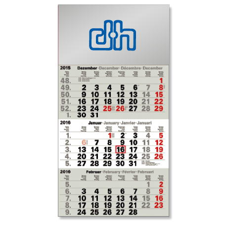 3-Monatskalender für das Folgejahr