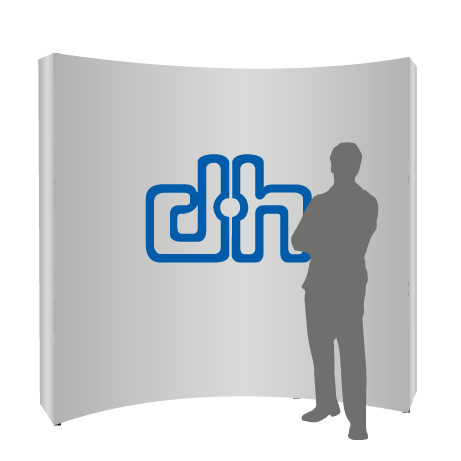 Textilfaltwand | 3 x 3 Felder gebogen | einseitig bedruckt