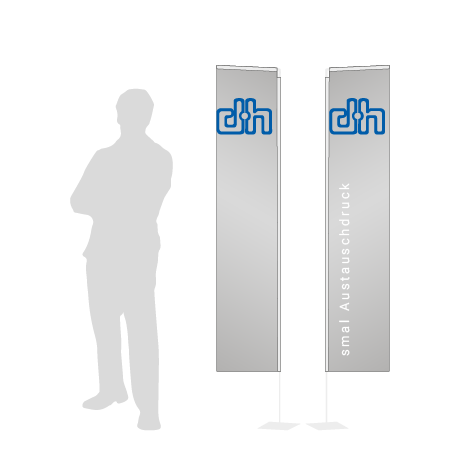 Beachflag Rechteck Austauschdruck | Small (200 cm) | beidseitig bedruckt