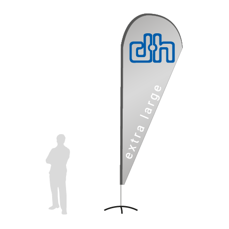 Beachflag Drop | Extra Large (460 cm) | einseitig bedruckt