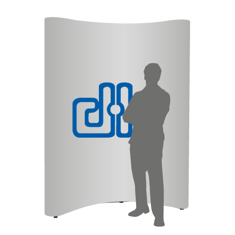 Pop-Up Faltwand | 2 x 3 Felder gebogen | einseitig bedruckt