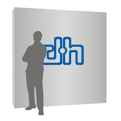 Textilfaltwand | 3 x 3 Felder gerade | einseitig bedruckt